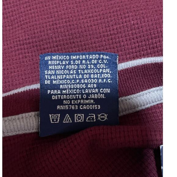 Polo Ralph Lauren NEW Shirt XL Maroon Sleepwear Long Sleeve Pull Ov Waffle Knit - Picture 7 of 7